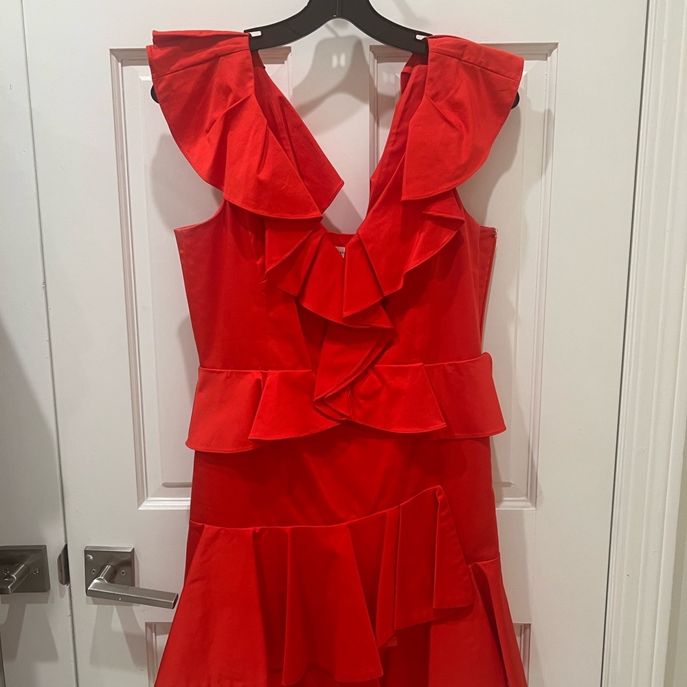 Rebecca Taylor Vibrant Red Asymmetrical Dress